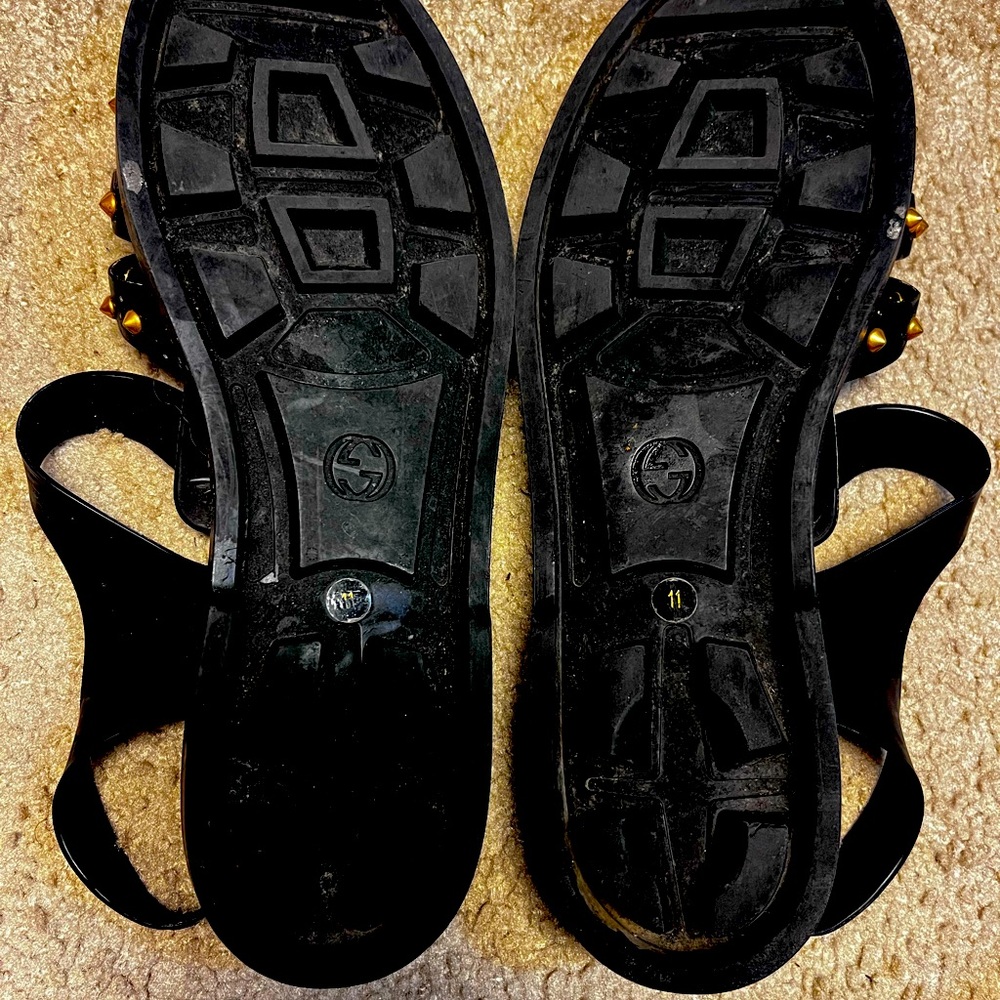 Gucci Tiger Men's Jelly Gladiator Sandals Shoes Studded Size 11 Authenticated - Picture 11 of 12